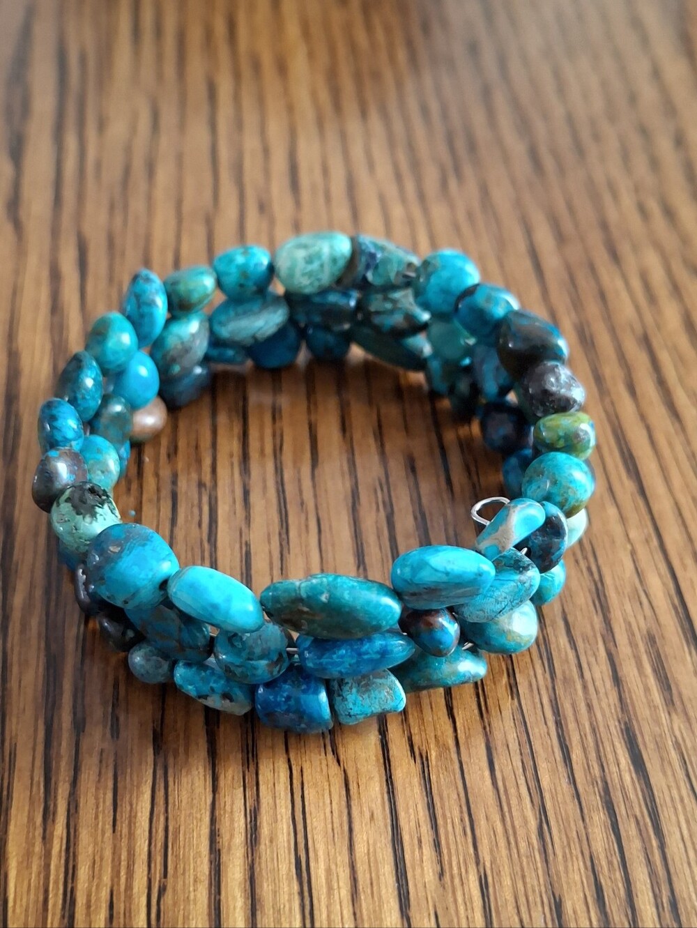 Turquoise Memory Wire Wrap Bracelet Adjustable
